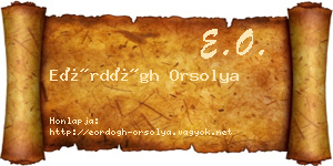 Eördögh Orsolya névjegykártya